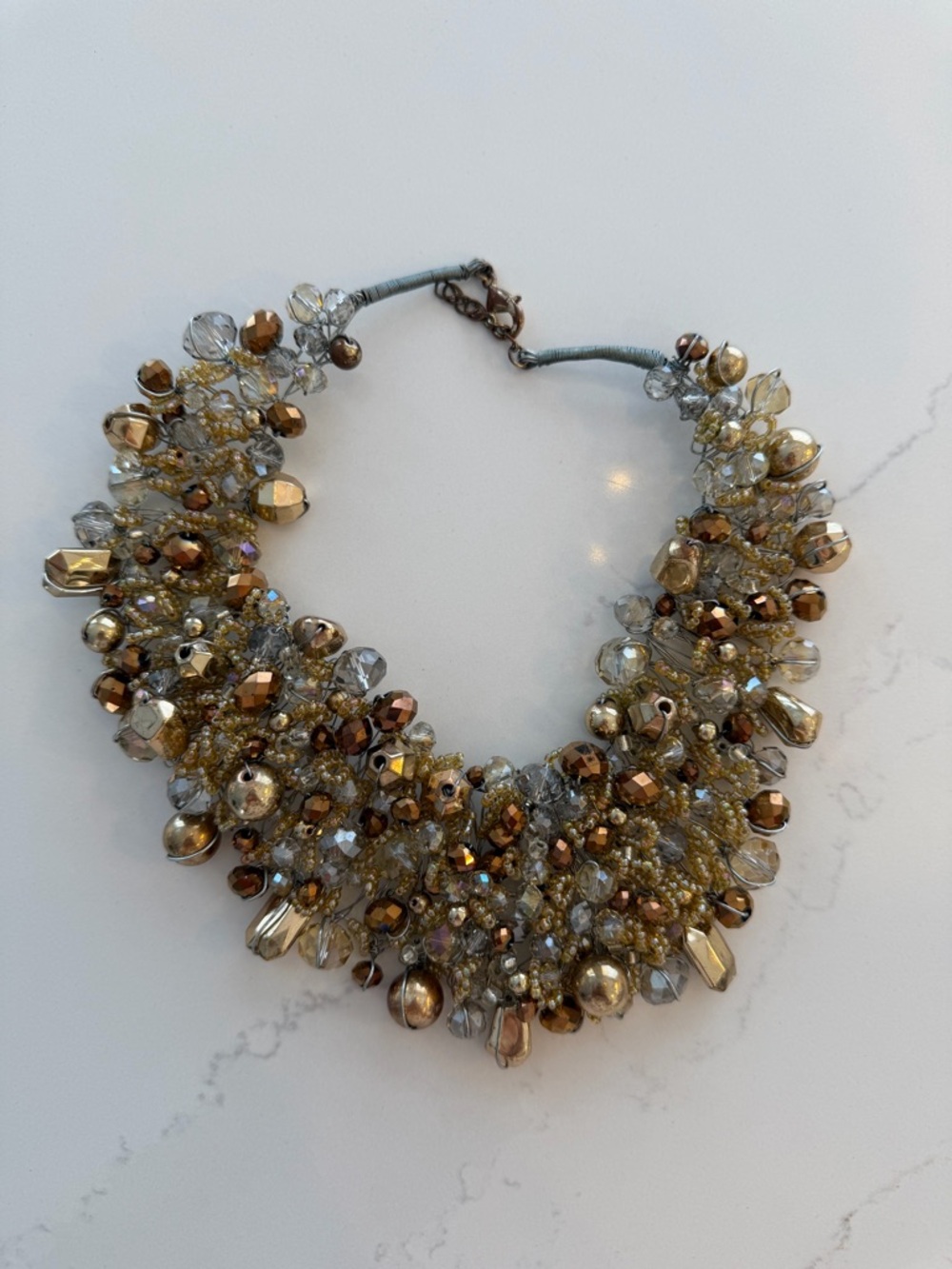 Aldo | Gold Beaded Statement Necklace